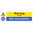 Warning UV light Wear eye protection