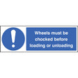 Wheels must be chocked before loading or unloading