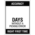 Accuracy â€¦ Days without a picking error, 300x400mm rigid PVC with wipe clean over laminate