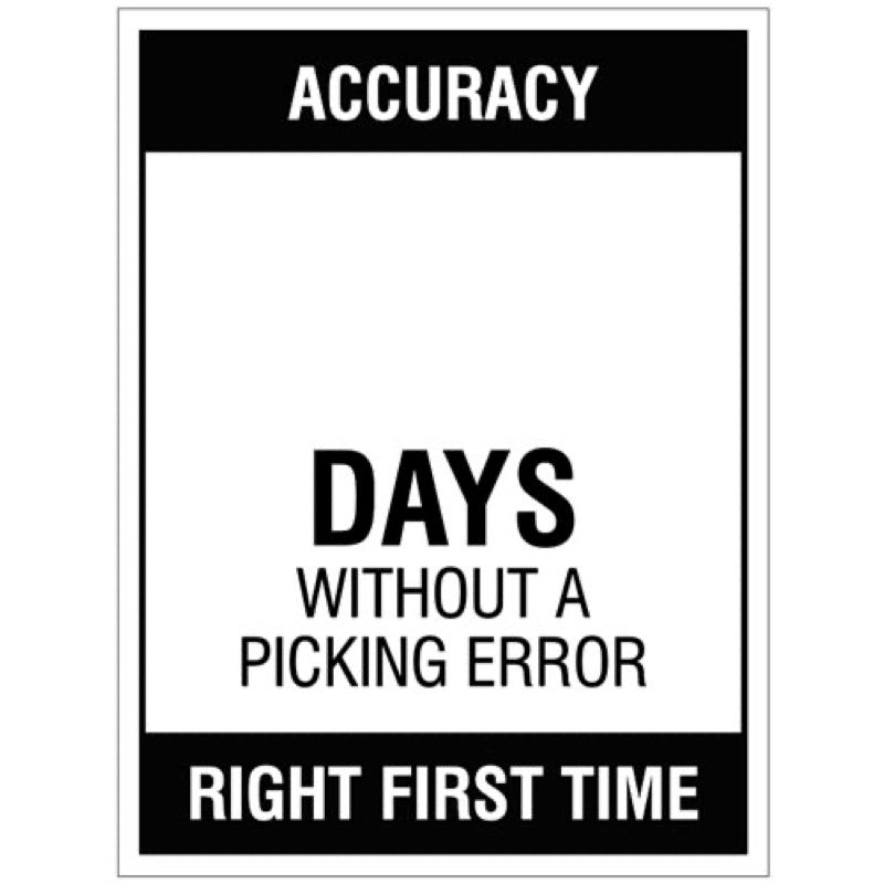 Accuracy â€¦ Days without a picking error, 300x400mm rigid PVC with wipe clean over laminate