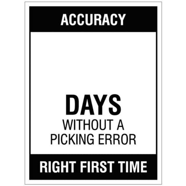 Accuracy â€¦ Days without a picking error, 300x400mm rigid PVC with wipe clean over laminate