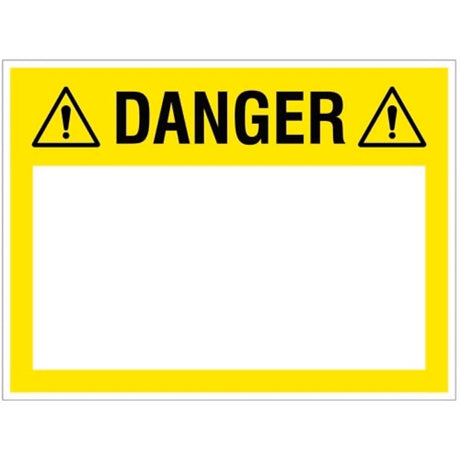 Danger (write your message), 300x400mm rigid PVC with wipe clean over laminate