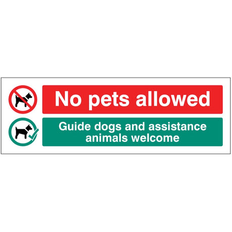 No pets allowed Guide dogs and assistance animals welcome