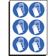 Hand protection symbol 50mm dia - sheet of 6