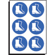 Safety boots symbol 50mm dia - sheet of 6