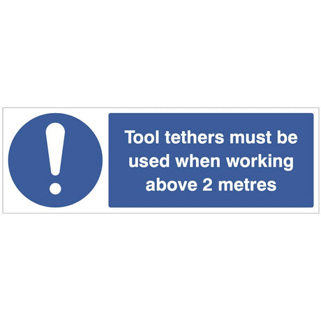 Tool tethers must be used when working above 2 metres