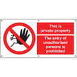 This is private property banner c/w eyelets