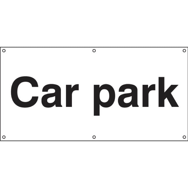 Car park banner c/w eyelets