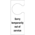 Sorry Temporarily out of service - door hanger