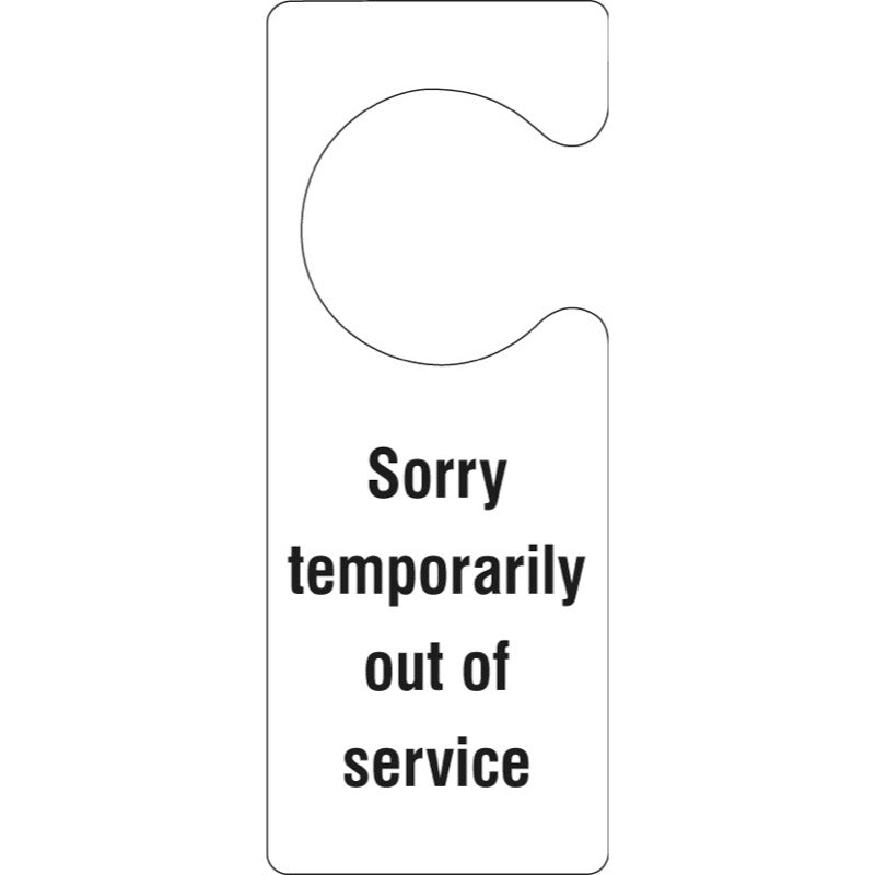 Sorry Temporarily out of service - door hanger