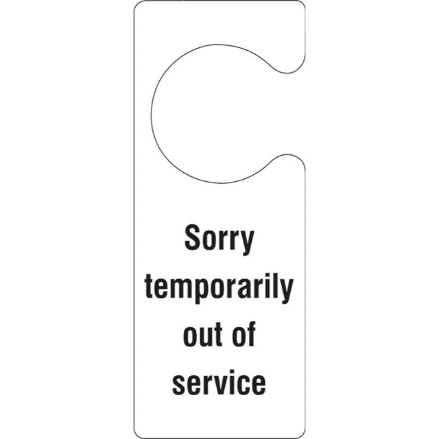 Sorry Temporarily out of service - door hanger