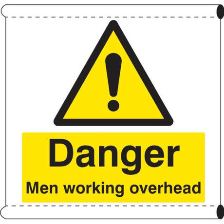 Scaffold Banner - Danger men working overhead (c/w loops)