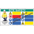 Site safety, multi-message, design your own custom banner c/w eyelets 1270x2440mm