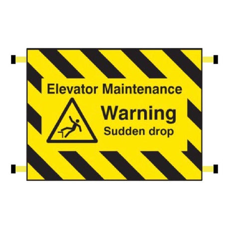 Door Screen Sign- Elevator maintenance, warning sudden drop 600x450mm