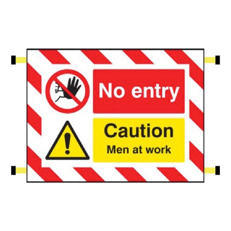 Door Screen Sign- No entry Caution men at work 600x450mm