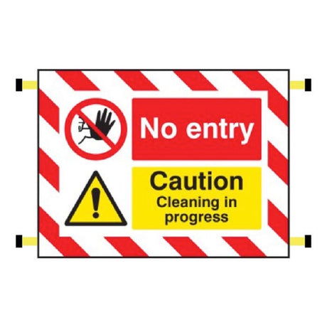 Door Screen Sign- No entry Caution cleaning in progress 600x450mm