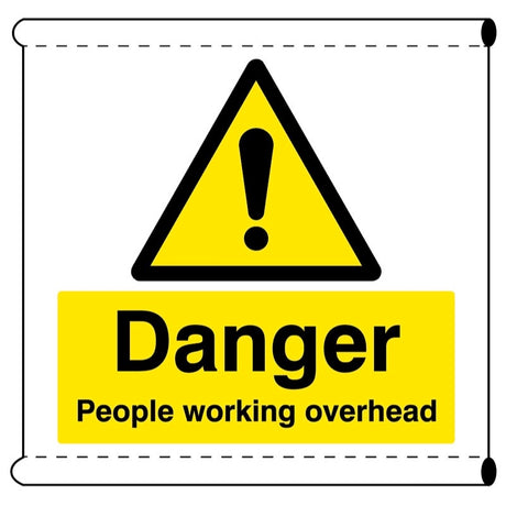 Scaffold Banner - Danger People working overhead (c/w loops)