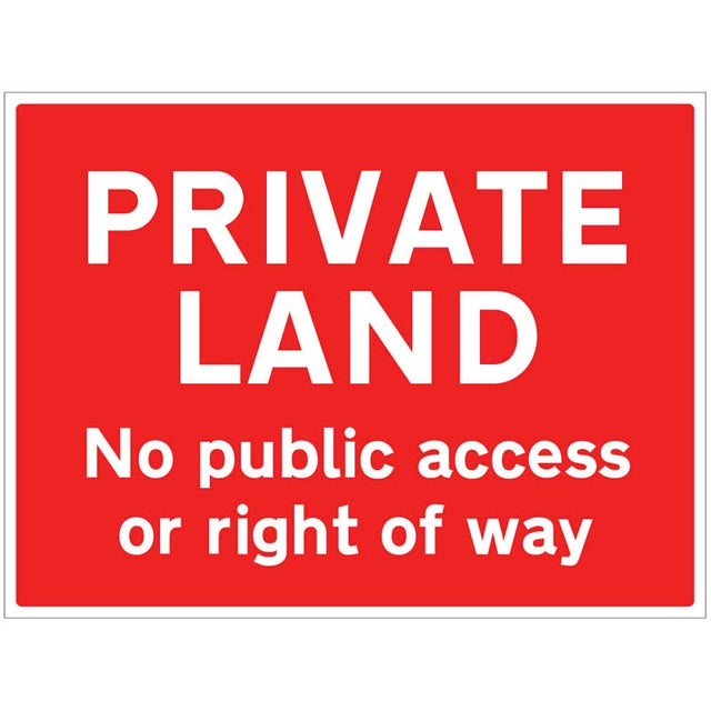 Private land No public access or right of way