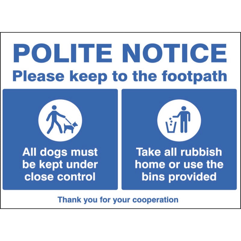 Polite notice Please keep to the footpath