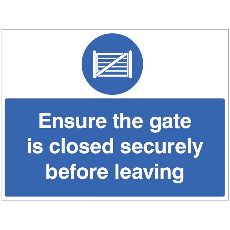 Ensure the gate is closed securely before leaving