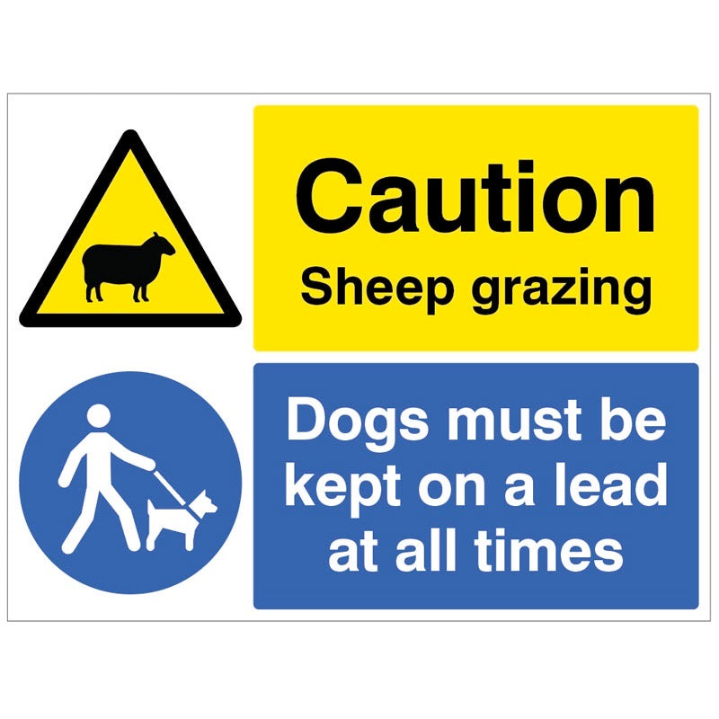 Warning Sheep grazing Dogs must be kept on a lead