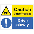 Cattle crossing Drive slowly