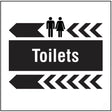 Toilets, arrow left site saver sign 400x400mm