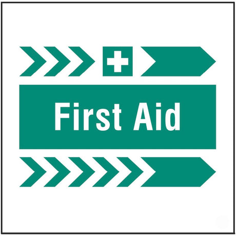 First aid, arrow right site saver sign 400x400mm