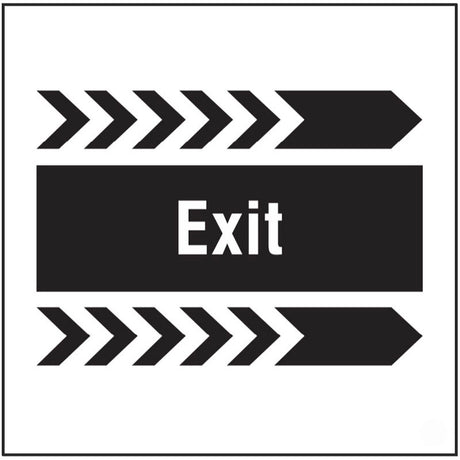 Exit, arrow right site saver sign 400x400mm