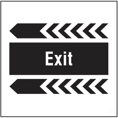 Exit, arrow left site saver sign 400x400mm