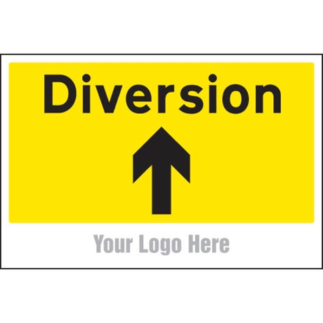 Diversion, arrow up, site saver sign 600x400mm