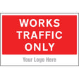 Works traffic only, site saver sign 600x400mm