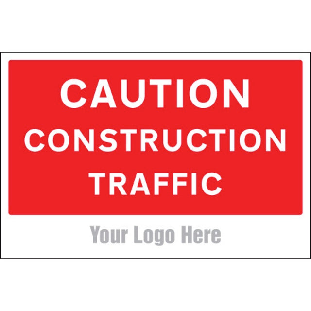 Caution construction traffic, site saver sign 600x400mm