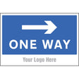 One way, arrow right, site saver sign 600x400mm