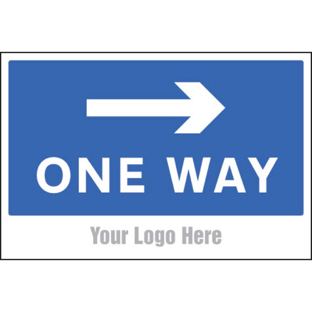 One way, arrow right, site saver sign 600x400mm