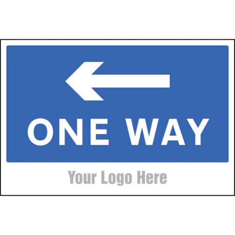 One way, arrow left, site saver sign 600x400mm