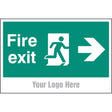 Fire exit, arrow right, site saver sign 600x400mm