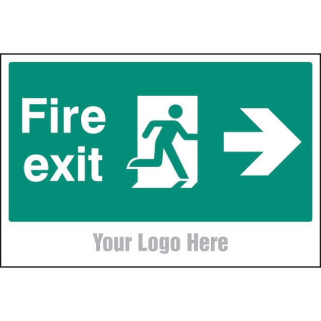 Fire exit, arrow right, site saver sign 600x400mm