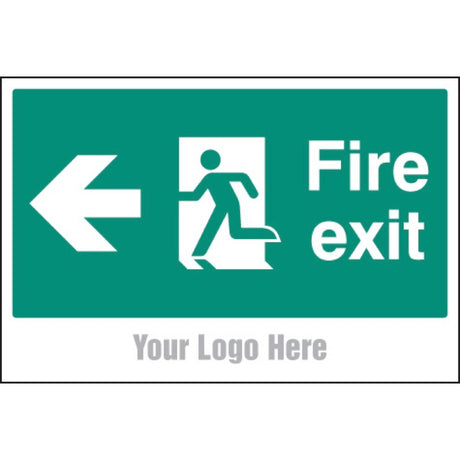 Fire exit, arrow left site saver sign 600x400mm