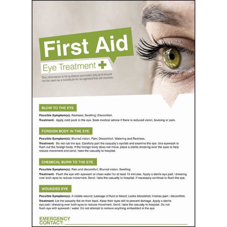 First aid eyes 420x594mm poster