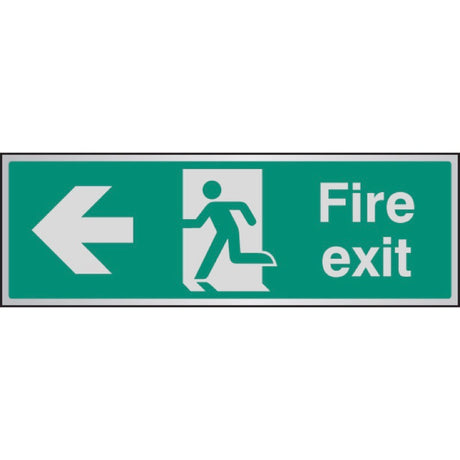 Fire exit arrow left aluminium 300x100mm