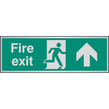 Fire exit arrow ahead aluminium 300x100mm