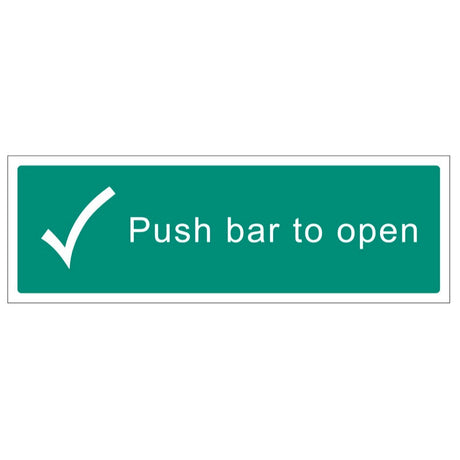 Braille - Push bar to open 450x150mm