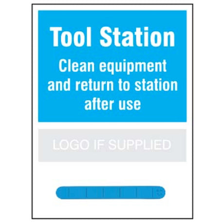 Tool Station Shadow Board with 300mm blue magnetic rail, 440x600mm 10mm foam pvc