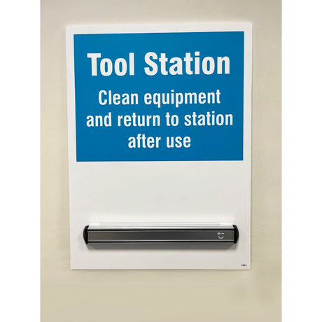 Tool Station Shadow Board with 360mm magnetic aluminium rail, 440x600mm 10mm foam pvc