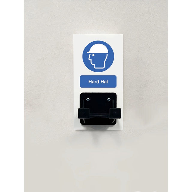 PPE Station - Hard Hat - Single Hook on 80x160mm 10mm foam pvc