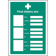 First aiders are (space for 3) adapt-a-sign 215x310mm