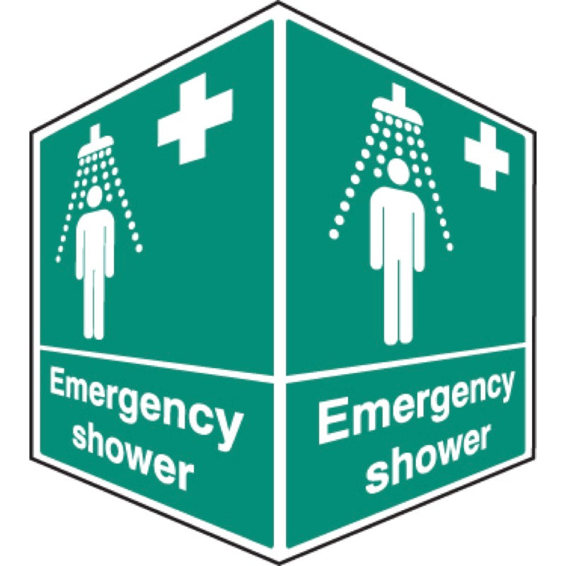 Emergency shower - projecting sign