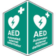 AED emergency defibrillator - projecting sign