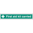 First aid kit carried (face adhesive)